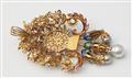 An Italian 18k gold, polychrome enamel, diamond, pink sapphire and opal cameo brooch. - image-2