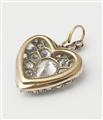 A Victorian silver 18k gold and diamond heart locket. - image-2