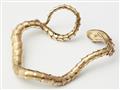 A Victorian 14k gold and polychrome translucent enamel snake bangle. - image-2