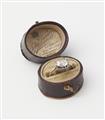 A George III 14k gold silver and rose-cut diamond solitaire ring. - image-2