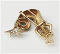 A French 18k gold platinum and enamel nereid brooch. - image-2