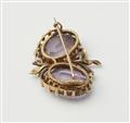 A late 19th century 14k gold, diamond and amethyst brooch. - image-2