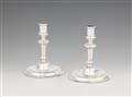 A pair of Dresden silver candlesticks made for Prince Elector Friedrich Christian of Saxony - image-1