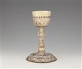 A Bohemian brass and silver communion chalice in the original case - image-1