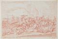 Georg Michael Tauber - Three red Chalk Drawings: Encampments and Cavalry Battles between the Emperors and the Turks - image-2