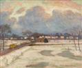 Otto Modersohn - Winter in Fischerhude. Verso: Herbstlandschaft am See. - image-1