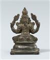 A South Indian copper alloy figure of Vishnu with Brahma. 19th century - image-2