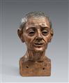 A polychromed wood head of an old man. Late 19th century - image-1