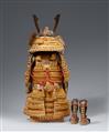 An iron, lacquer, paper and brocade model of an o-yoroi-style armour. 19/20th century - image-2