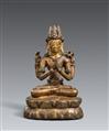 A Nepalese copper bronze figure of Shadakshari Avalokiteshvara. Around 12th century - image-1