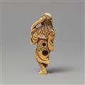 Netsuke des Tekkai Sennin mit windzerzaustem Bart. Elfenbein. 18. Jh. - image-3