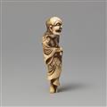 An ivory netsuke of Tekkai Sennin with a wind-blown beard. 18th century - image-4