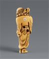 An ivory netsuke of a bearded sennin. 18th century - image-7