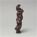 Netsuke eines sehr großen Shoki und oni. Holz. 18. Jh. - image-2