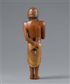 A boxwood and lacquer netsuke of an islander. 19th century - image-5