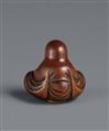 An Edo boxwood netsuke of a meditating Daruma by Shumin. Mid-19th century - image-8