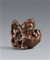 A powerful boxwood netsuke of Busho and a tiger. 18/early 19th century - image-5