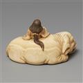 An Edo ivory netsuke of Eguchi no Kimi by Tomochika. Mid-19th century - image-3