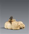 An Edo ivory netsuke of Eguchi no Kimi by Tomochika. Mid-19th century - image-7