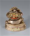 A rare Tibetan silver figurine of Vajradaka. Details gilt. 18/19th century - image-3