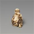 Netsuke eines glücklosen Rattenfängers. Elfenbein. Spätes 19. Jh. - image-2