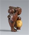 Netsuke eines Jungen mit Laterne. Holz. Tokyo. Spätes 19. Jh. - image-3