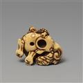 Netsuke zweier shishi. Elfenbein. Spätes 18. Jh. - image-5