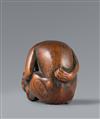 A Kyoto boxwood netsuke of two monkeys by Mitsuhide. Early 19th century - image-8