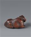 An Ise small wood netsuke of an ox by Masanao. 19th century - image-7