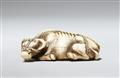 A Kyoto ivory netsuke of a reclining ox. Late 18th century - image-2