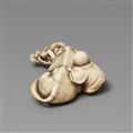 Netsuke eines liegenden Ochsens und Knabe. Elfenbein. Kyoto. Spätes 18. Jh. - image-2