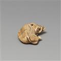 Netsuke eines liegenden Ochsens. Elfenbein. 19. Jh. - image-2