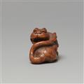 A Tsu boxwood netsuke of a howling tiger in the manner of Minko. Early 19th century - image-5