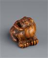 A Tsu boxwood netsuke of a howling tiger in the manner of Minko. Early 19th century - image-8