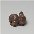 A wood netsuke of two rats by Shoto. First half 19th century - image-2