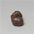 A wood netsuke of two rats by Shoto. First half 19th century - image-3