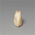 A large Kyoto ivory netsuke of a hare by Kiyotada. Early 19th century - image-5