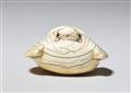 A very large ivory netsuke of a fukura suzume. Second half 18th century - image-2