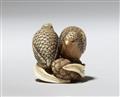 A Kyoto ivory netsuke of two quails. Early 19th century - image-5