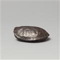 Netsuke einer großen Schildkröte. Schwarzes Holz. 19. Jh. - image-4