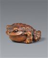 An Ise boxwood netsuke of a toad by Masanao. 19th century - image-1