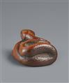 A boxwood netsuke of a coiled snake. 19th century - image-2