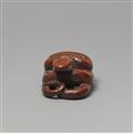 A boxwood netsuke of a coiled snake. 19th century - image-3