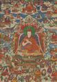 A thangka of a Gelug lama. Tibet. 19th century. - image-1