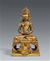 A fire-gilt bronze figure of Buddha Amitayus. Qianlong period, around 1770 - image-1