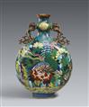 A very large cloisonné enamel moon flask. 19th century - image-1