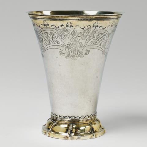 Arvid Floberg - A large Stockholm silver partially gilt beaker. Marks of Arvid Floberg, 1780.