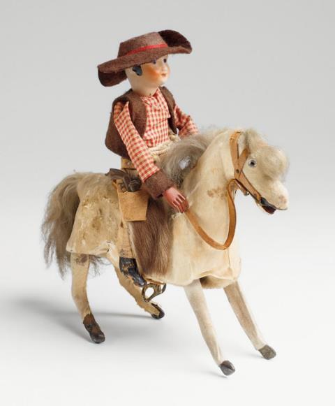  Roullet et Decamps - Musical toy automaton "Cheval sauteur cowboy"