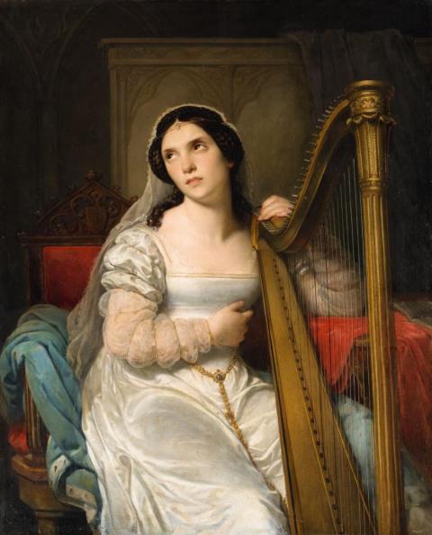 Cornelis Kruseman - The Harp Player