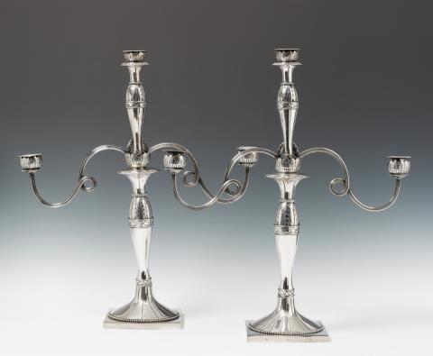 August Conrad Wille - A pair of Lüneburg silver candelabra. Marks of August Conrad Wille, ca. 1820/30.